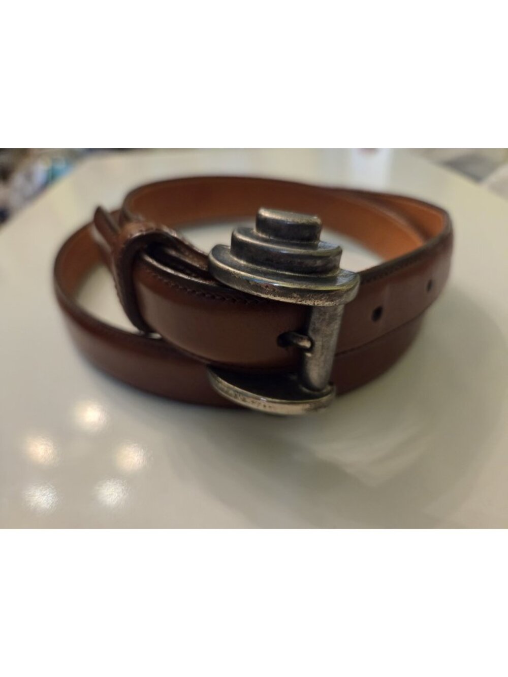 Zele' Ladies Womens Cowhide Leather Belt 32" L Vintage